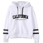 Chándal informal de rayas para mujer de California, sudadera con capucha, pantalón o traje versátil, sencillo, gran oferta, conjuntos urbanos tallas S-3XL