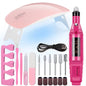 LINMANDA Kit profesional de taladro eléctrico para uñas con USB, lima de esmalte y lámpara UV LED para uñas, secador de manicura en gel, lámpara acrílica, juego de inicio
