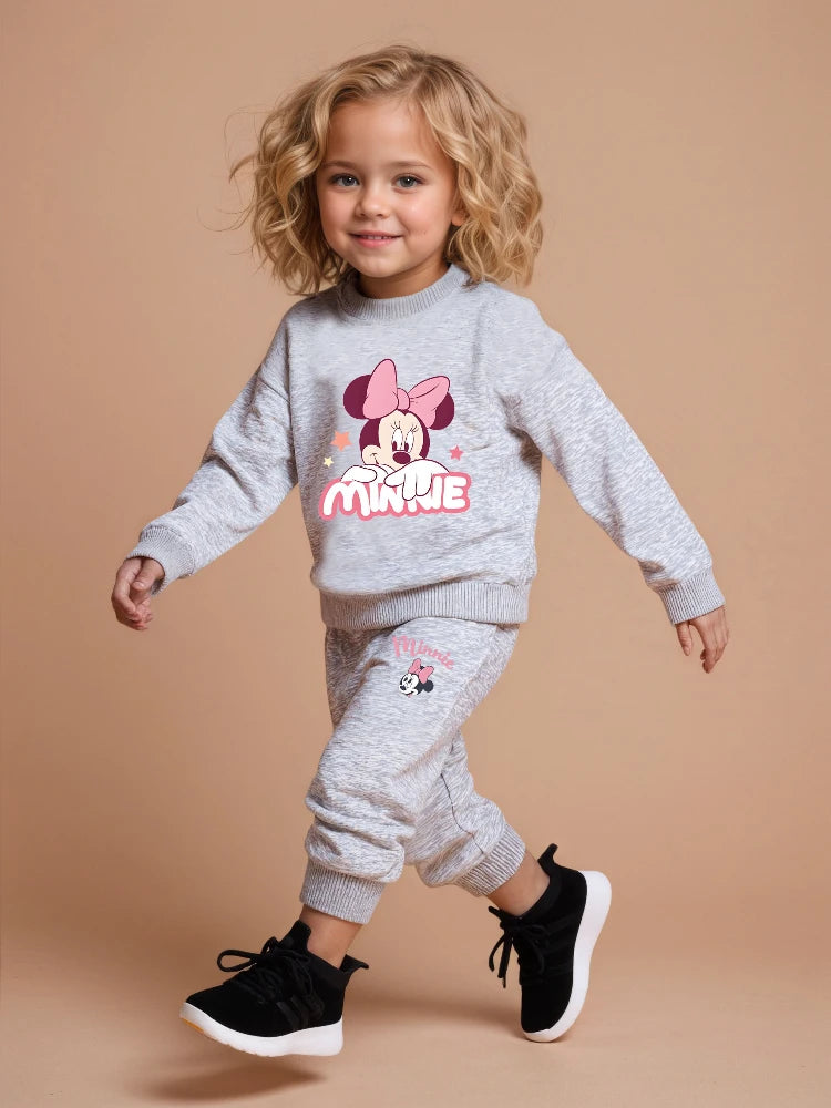 Conjuntos de sudadera y pantalón de manga larga con cuello redondo para niñas de 0 a 8 años, primavera y otoño, 2 piezas, chándal informal para niños