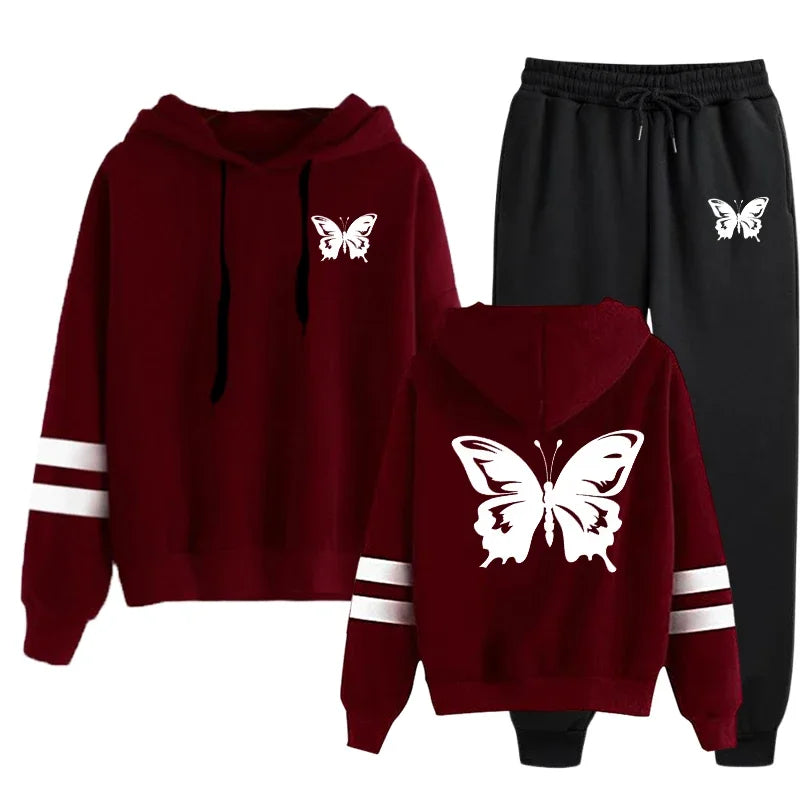 Chándal informal de uso diario para mujer, sudadera con capucha de una sola pieza de calidad a rayas y pantalones deportivos, cómodo para correr al aire libre, otoño e invierno.