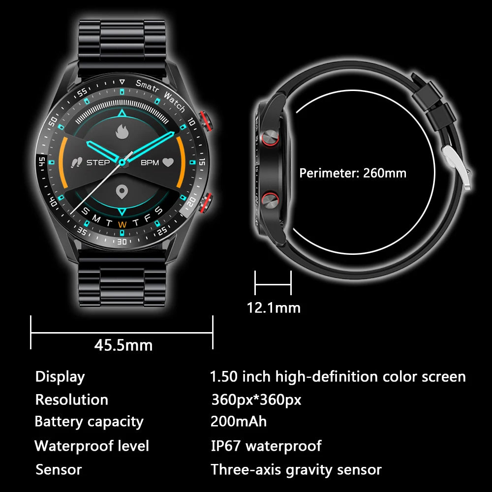 Reloj inteligente GT Series 2025 para hombre, con llamadas de voz, pantalla AMOLED de 1,53 pulgadas, deportivo, ECG + PPG, para Android e iOS.
