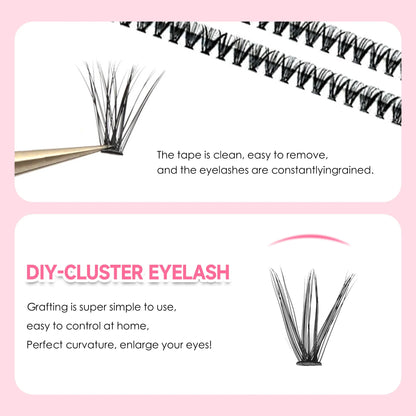 Kit de extensión de pestañas DIY, 200 unidades, para unir y sellar pestañas, herramientas de maquillaje para pegar pestañas, accesorios de pegamento.