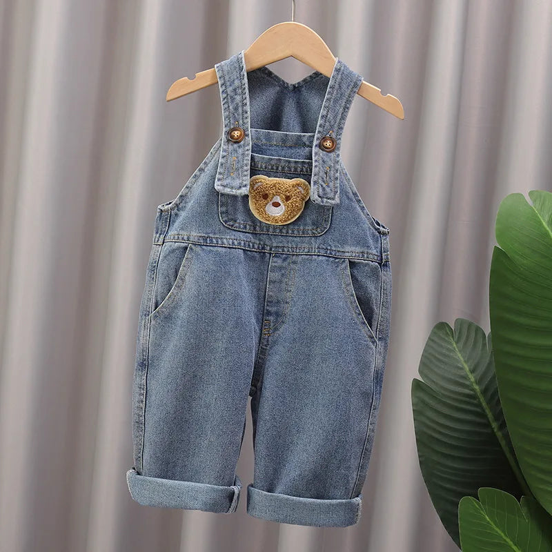 Monos de algodón suave para bebés, pantalones largos de dibujos animados para primavera y otoño, monos casuales para niñas, ropa para niños, pantalones con tirantes
