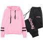 Jogging Women Tracksuit Daily Outdoor Autumn Winter Quality Hoodies Casual Single Piece Stripe Sweatshirt and Sweatpants Comfort