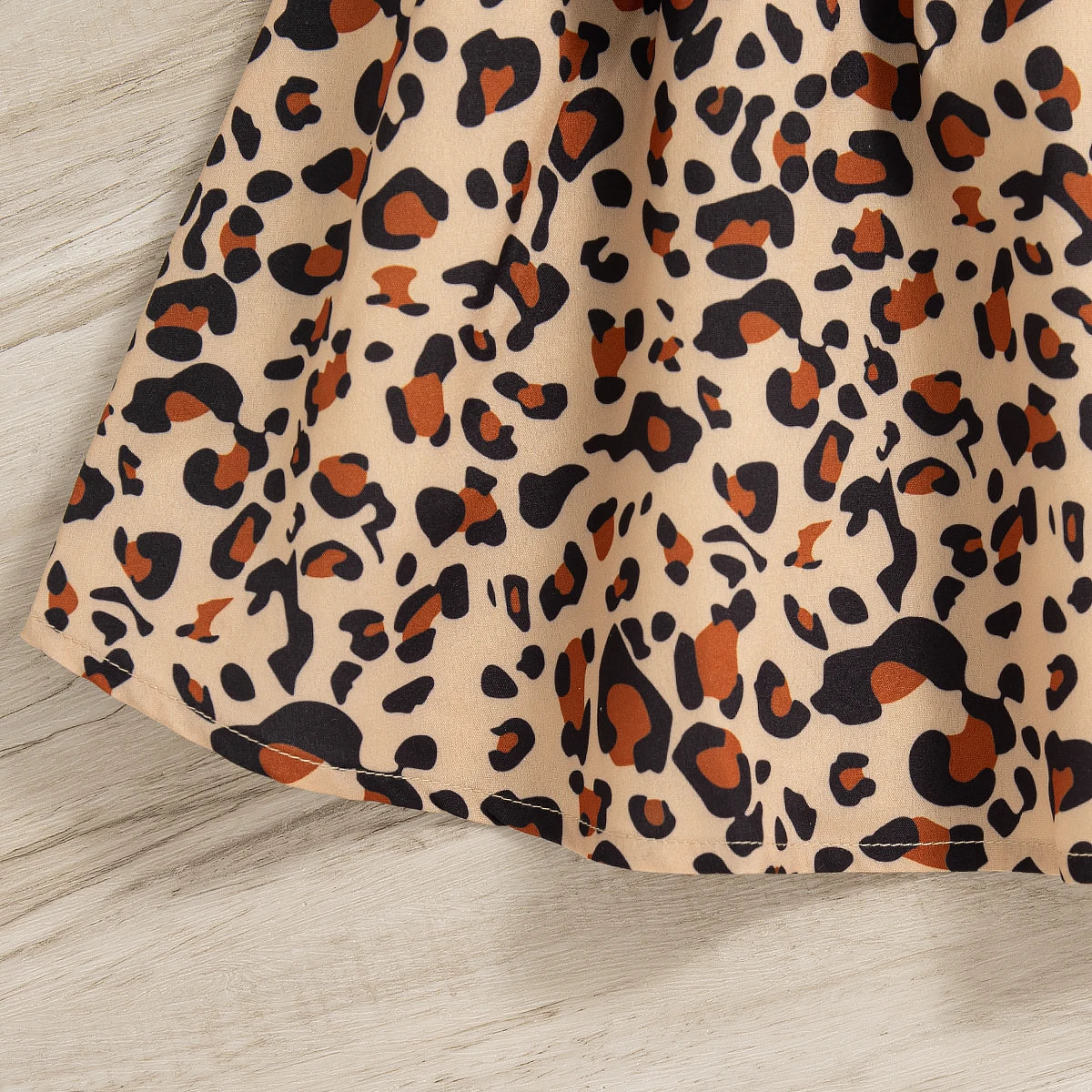 Vestido de verano para niña con estampado de leopardo y lazo decorativo, con tirantes, bonito vestido de fiesta para niña