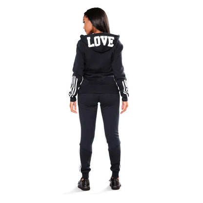 Chándal con capucha para mujer, pantalones deportivos para todas las estaciones, chaqueta deportiva diaria, ropa deportiva para mujer, conjuntos casuales sexis con cremallera para exteriores