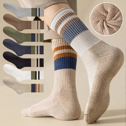 Calcetines deportivos transpirables de fibra de bambú para hombre, de otoño e invierno, con absorción del sudor y desodorantes, para negocios, 10, 5 o 3 pares.