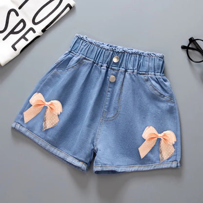 Pantalones cortos vaqueros para niñas, ropa de verano, informales, para bebés, 2025