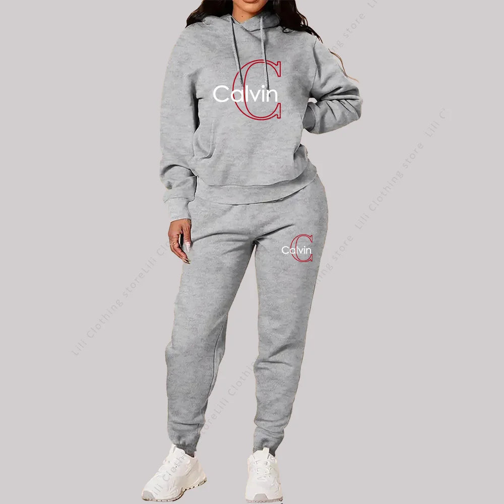 Conjunto deportivo de 2 piezas para mujer, ropa de diseño estético, tendencia, sudaderas con capucha y pantalones deportivos de alta calidad, conjuntos para mujer, 2025