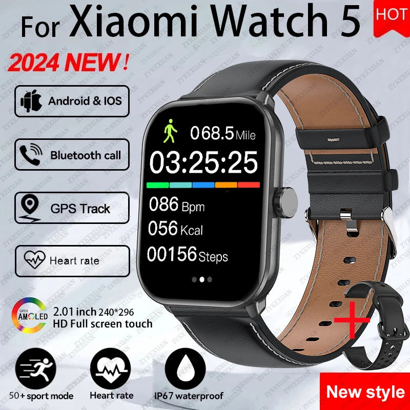 Xiaomi Watch 5 versión global para hombre y mujer, pantalla HD AMOLED, control del ritmo cardíaco, Bluetooth, llamadas, GPS, resistente al agua, reloj inteligente deportivo