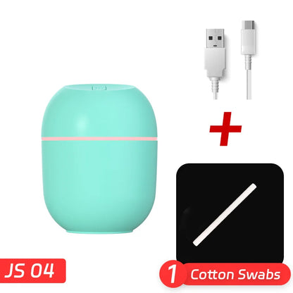Mini humidificador de aire portátil con forma de gota de agua, USB, de escritorio, para interiores y hogares, silencioso, con atomización de aire.