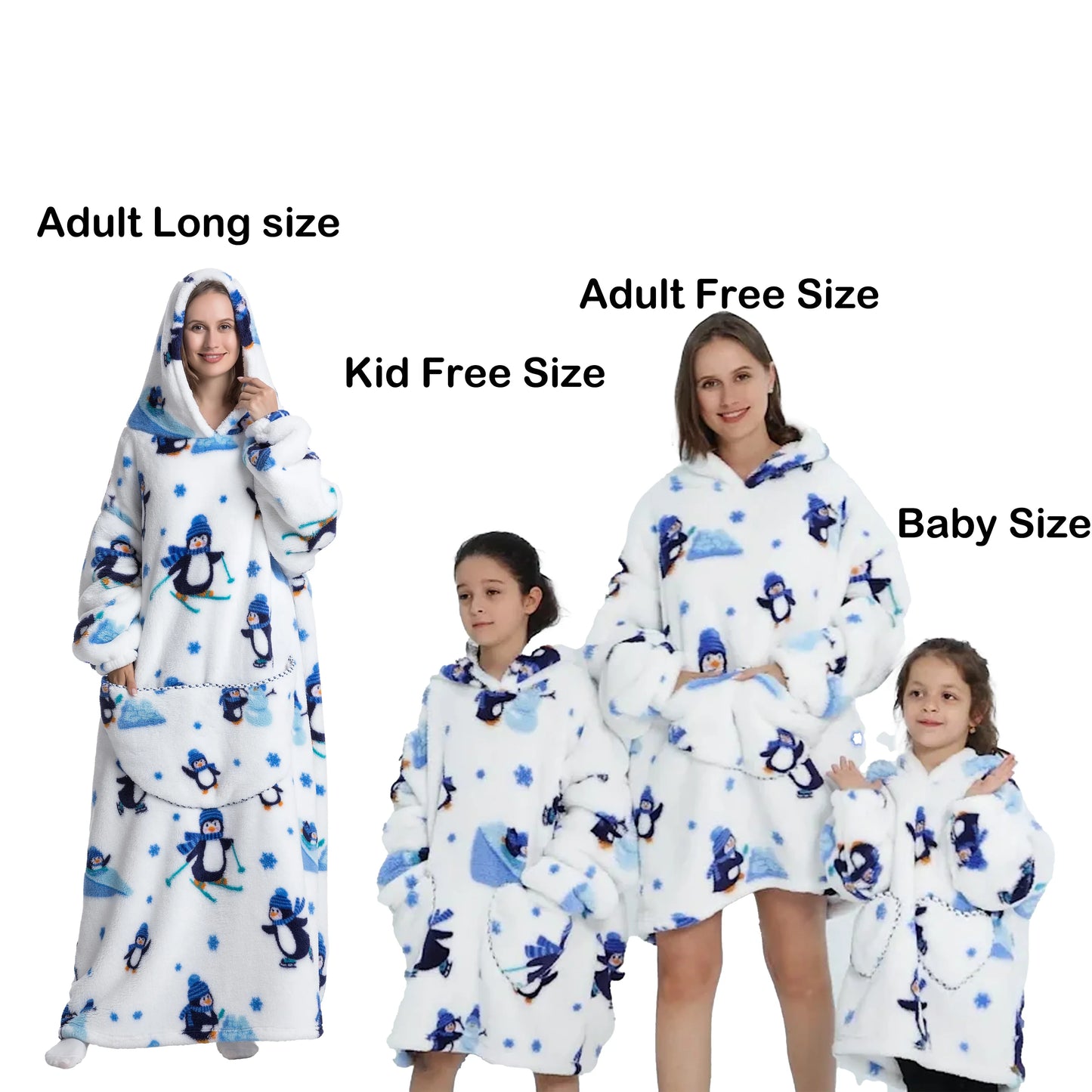 Manta de franela con mangas, sudadera de invierno, jersey de forro polar, manta usable con tiburón gigante, sudadera con capucha para adultos, niños y bebés