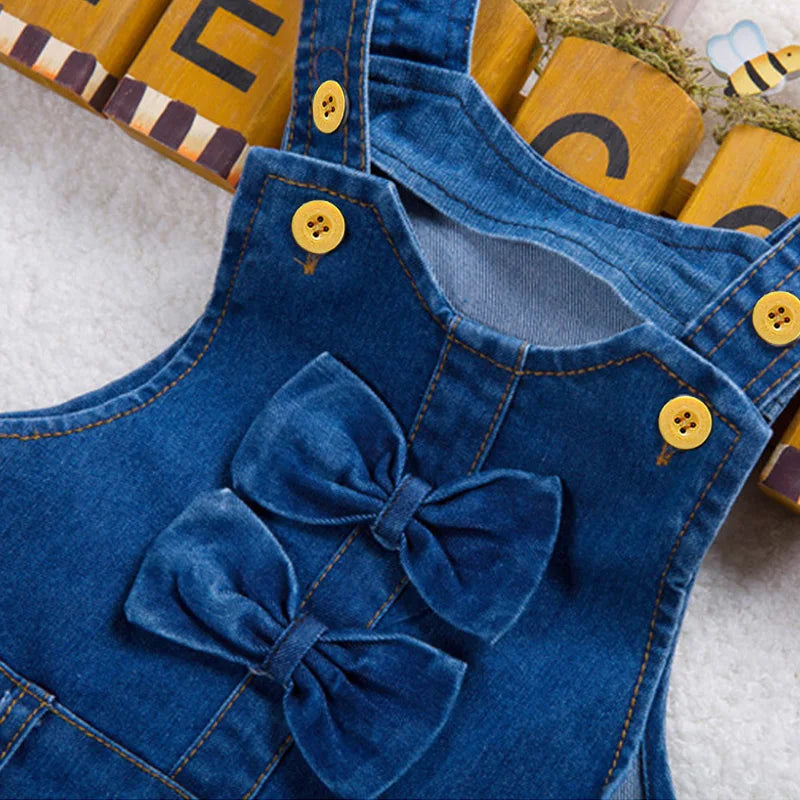 IENENS - Monos para bebé niña, pantalones vaqueros para niño, pantalones con bordado de mariposa, mono infantil de 0 a 4 años