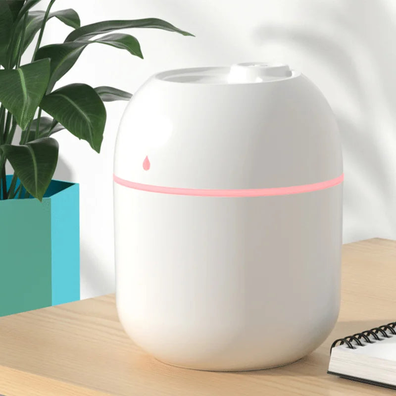 Mini humidificador de aire portátil con forma de gota de agua, USB, de escritorio, para interiores y hogares, silencioso, con atomización de aire.