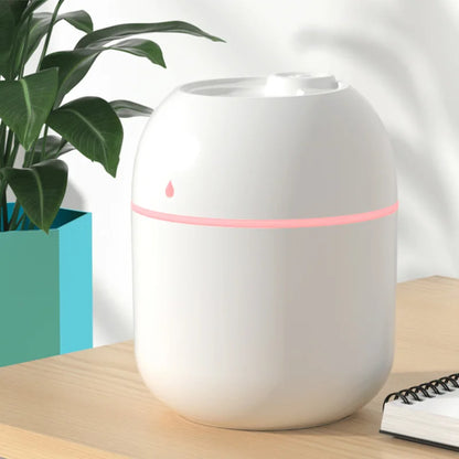Mini humidificador de aire portátil con forma de gota de agua, USB, de escritorio, para interiores y hogares, silencioso, con atomización de aire.
