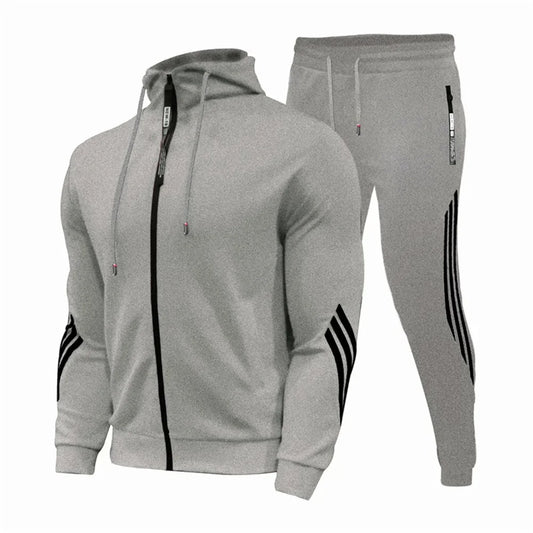 2025 nuevo traje de jogging para hombre, suéter, sudadera con capucha, chaqueta, pantalón deportivo, traje de 2 piezas, chaqueta casual de moda de otoño e invierno para hombre.