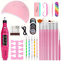 LINMANDA Kit profesional de taladro eléctrico para uñas con USB, lima de esmalte y lámpara UV LED para uñas, secador de manicura en gel, lámpara acrílica, juego de inicio