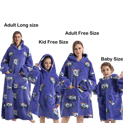 Manta de franela con mangas, sudadera de invierno, jersey de forro polar, manta usable con tiburón gigante, sudadera con capucha para adultos, niños y bebés