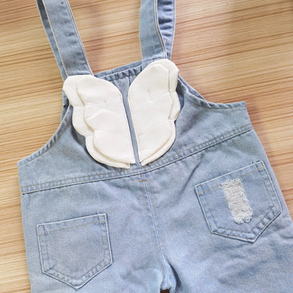 IENENS - Ropa para bebé, pantalones vaqueros con agujeros y estampado de arcoíris, mono de mezclilla, pantalones largos para bebés de 0 a 4 años