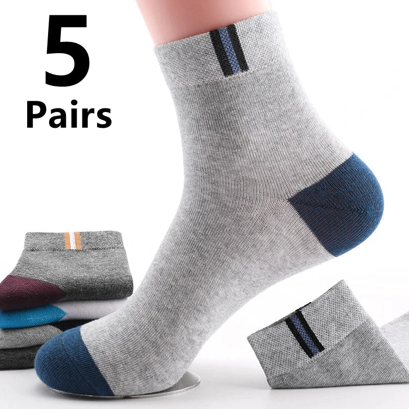 Calcetines deportivos transpirables de fibra de bambú para hombre, de otoño e invierno, con absorción del sudor y desodorantes, para negocios, 10, 5 o 3 pares.