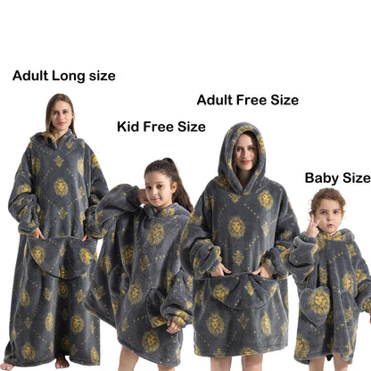 Manta de franela con mangas, sudadera de invierno, jersey de forro polar, manta usable con tiburón gigante, sudadera con capucha para adultos, niños y bebés