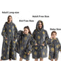 Manta de franela con mangas, sudadera de invierno, jersey de forro polar, manta usable con tiburón gigante, sudadera con capucha para adultos, niños y bebés