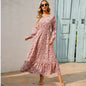 2023 Sping Summer Bohemian Women Maxi Dress Casual Long Sleeve High Waist Beach Woman Chiffon Dresses Floral Vestidoes Mujer New