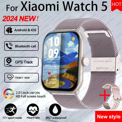 Xiaomi Watch 5 versión global para hombre y mujer, pantalla HD AMOLED, control del ritmo cardíaco, Bluetooth, llamadas, GPS, resistente al agua, reloj inteligente deportivo
