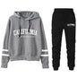 Chándal informal de rayas para mujer de California, sudadera con capucha, pantalón o traje versátil, sencillo, gran oferta, conjuntos urbanos tallas S-3XL