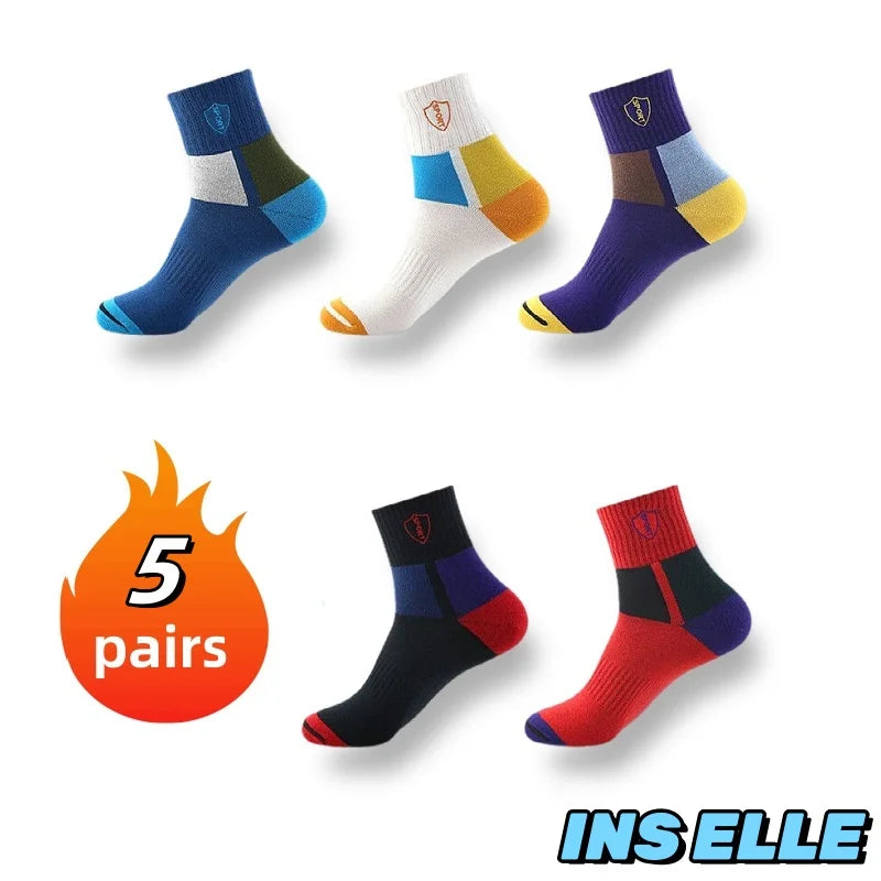 Calcetines deportivos transpirables de fibra de bambú para hombre, de otoño e invierno, con absorción del sudor y desodorantes, para negocios, 10, 5 o 3 pares.