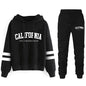 Chándal informal de rayas para mujer de California, sudadera con capucha, pantalón o traje versátil, sencillo, gran oferta, conjuntos urbanos tallas S-3XL