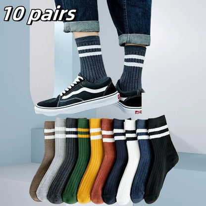 Calcetines deportivos transpirables de fibra de bambú para hombre, de otoño e invierno, con absorción del sudor y desodorantes, para negocios, 10, 5 o 3 pares.