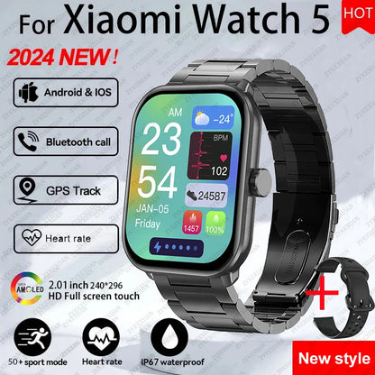 Xiaomi Watch 5 versión global para hombre y mujer, pantalla HD AMOLED, control del ritmo cardíaco, Bluetooth, llamadas, GPS, resistente al agua, reloj inteligente deportivo