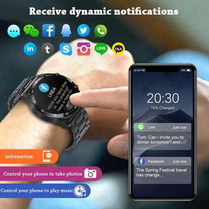Reloj inteligente GT Series 2025 para hombre, con llamadas de voz, pantalla AMOLED de 1,53 pulgadas, deportivo, ECG + PPG, para Android e iOS.