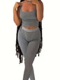 Yoga Wear Apparel Casual 2 Piece Summer Shorts Set For Women Sleeve Top Elastic Leggings Outfits
