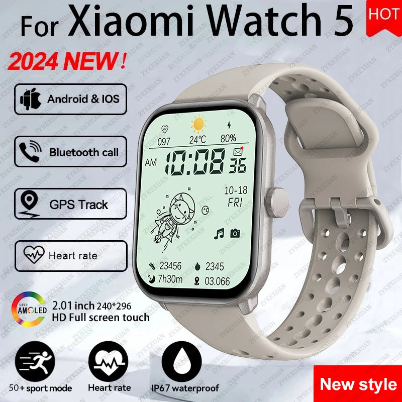 Xiaomi Watch 5 versión global para hombre y mujer, pantalla HD AMOLED, control del ritmo cardíaco, Bluetooth, llamadas, GPS, resistente al agua, reloj inteligente deportivo