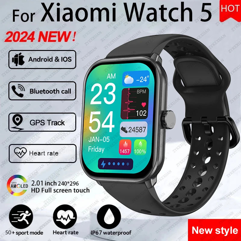 Xiaomi Watch 5 versión global para hombre y mujer, pantalla HD AMOLED, control del ritmo cardíaco, Bluetooth, llamadas, GPS, resistente al agua, reloj inteligente deportivo