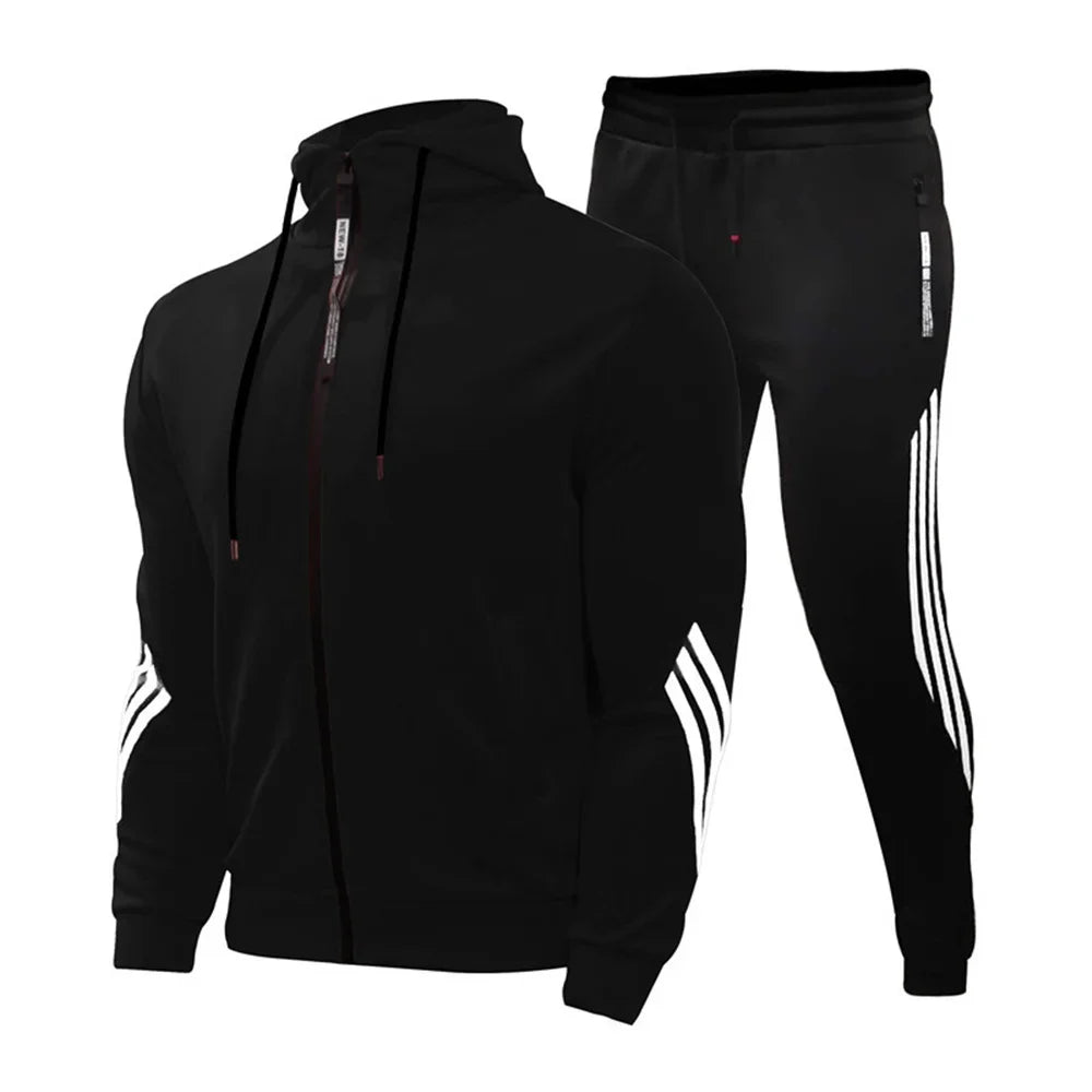 2025 nuevo traje de jogging para hombre, suéter, sudadera con capucha, chaqueta, pantalón deportivo, traje de 2 piezas, chaqueta casual de moda de otoño e invierno para hombre.