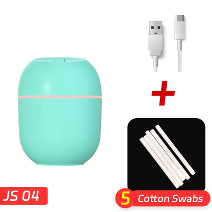 Mini humidificador de aire portátil con forma de gota de agua, USB, de escritorio, para interiores y hogares, silencioso, con atomización de aire.