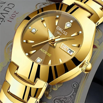 Hermoso reloj para mujer, personalidad elegante, moda, todo duradero, alta gama, atmósfera, tendencia suave, doble calendario, duradero c