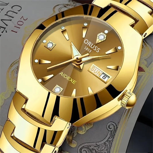 Hermoso reloj para mujer, personalidad elegante, moda, todo duradero, alta gama, atmósfera, tendencia suave, doble calendario, duradero c