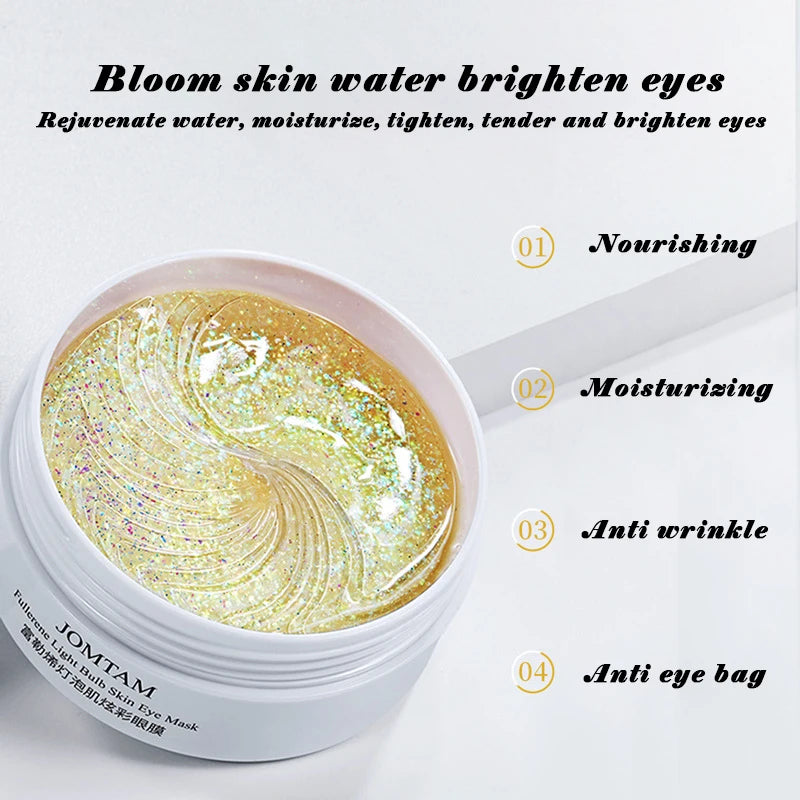 Mascarilla de colágeno dorado para ojos, hidratante, antiojeras, bolsas, cuidado ocular, parches reafirmantes de belleza, 60 unidades