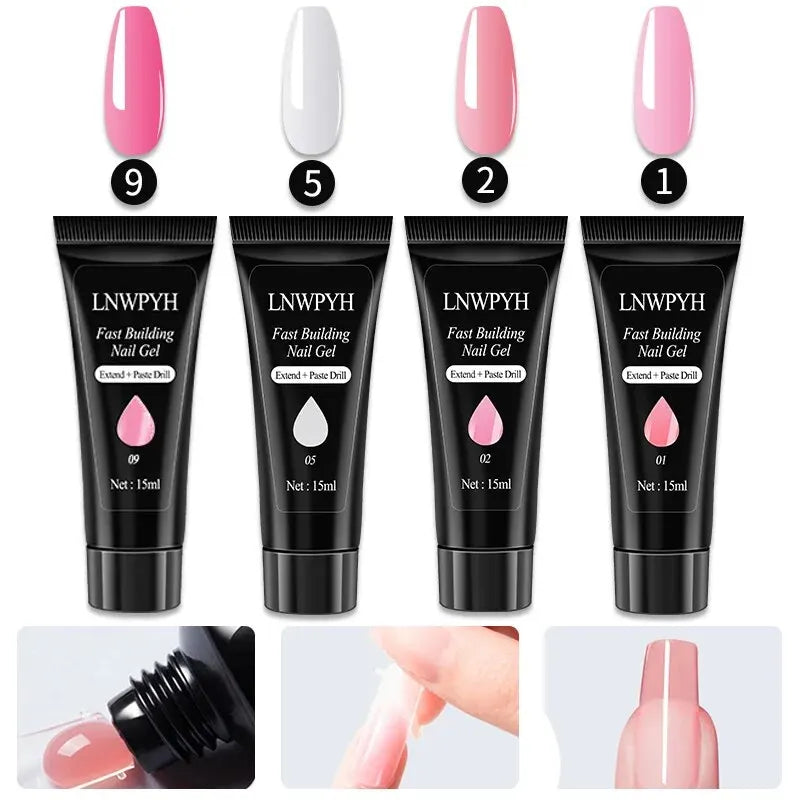 Kit de esmalte de uñas en gel con lámpara UV, taladro eléctrico para uñas, kit de base y capa superior para uñas en gel, juego de herramientas para uñas.