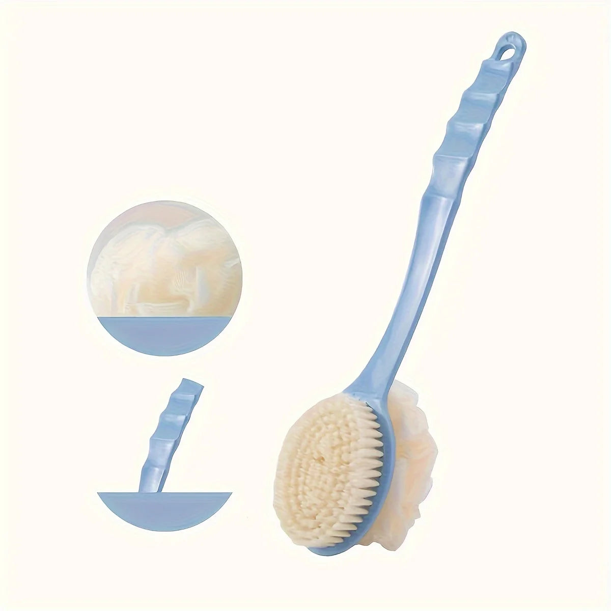 Cepillo exfoliante de ducha suave con mango largo, cepillo de baño, masajeador de piel, cepillo de limpieza, accesorios de baño.