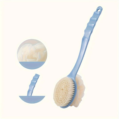 Cepillo exfoliante de ducha suave con mango largo, cepillo de baño, masajeador de piel, cepillo de limpieza, accesorios de baño.