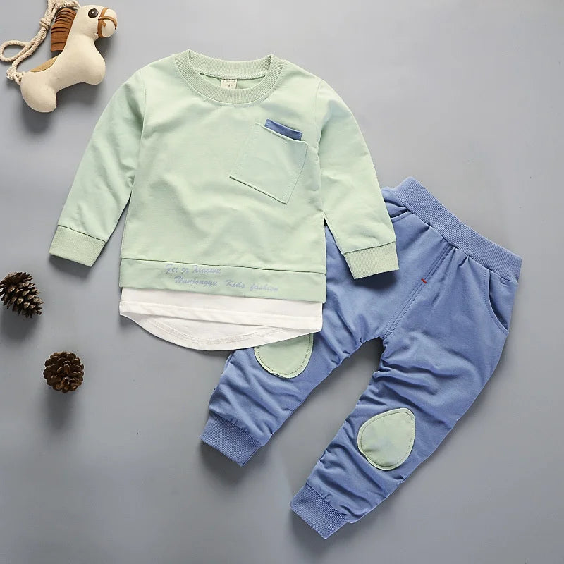 Ropa de primavera y otoño para bebé niña, conjunto de 2 piezas, camiseta y pantalones, chándal informal para niño pequeño
