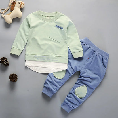 Ropa de primavera y otoño para bebé niña, conjunto de 2 piezas, camiseta y pantalones, chándal informal para niño pequeño
