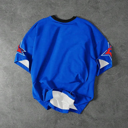 Camiseta de manga corta con cuello redondo y estampado de letras y números para hombre, ideal para aficionados a los deportes al aire libre. Camisetas para hombre y mujer.