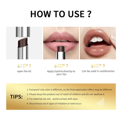 Lápiz labial de miel negra, hidratante de larga duración, voluminizador de labios natural, maquillaje, brillo voluminizador de labios, cosméticos, exfoliante para labios.