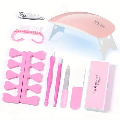 LINMANDA Kit profesional de taladro eléctrico para uñas con USB, lima de esmalte y lámpara UV LED para uñas, secador de manicura en gel, lámpara acrílica, juego de inicio